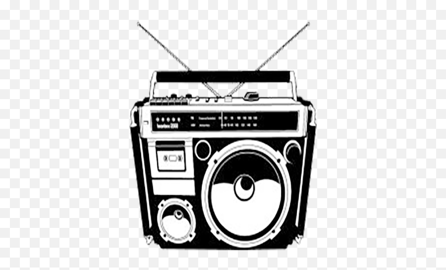1980s Boombox Clip Art - Radio Cassette Player Drawing Png,Radio Png
