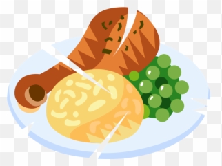 Fried Chicken Dinner With Potatoes And Peas - Vector Image Fried Chicken Dinner Clipart Png,Chicken Dinner Png