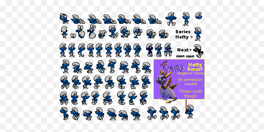 Genesis 32x Scd - The Smurfs Pal Hefty Smurf The Clip Art Png,Smurfs Logo