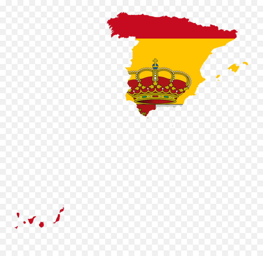 Flag Map Of Spanish Islands Transparent Cartoon - Jingfm Spain Flag Map Png,Spanish Flag Png