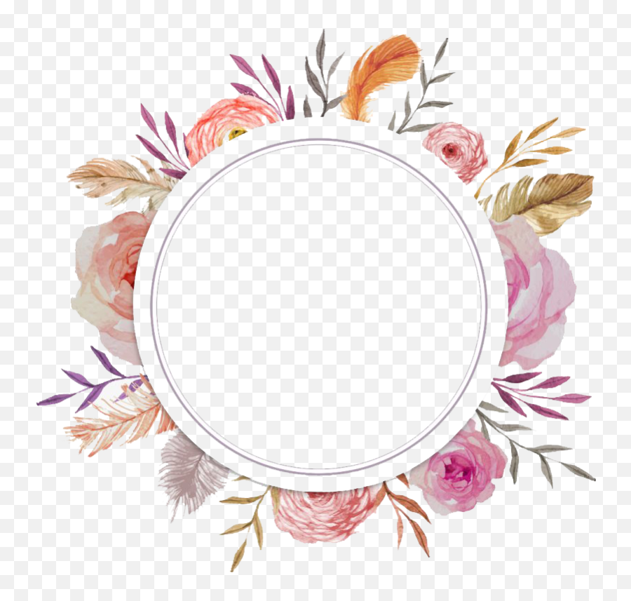 Watercolor Floral Flower Frame Png - Watercolor Flower Frame Png,Floral Frame Png