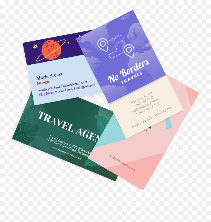 Business Card Maker - Travel Blog Business Card Png,Facebook Logo For Business Cards