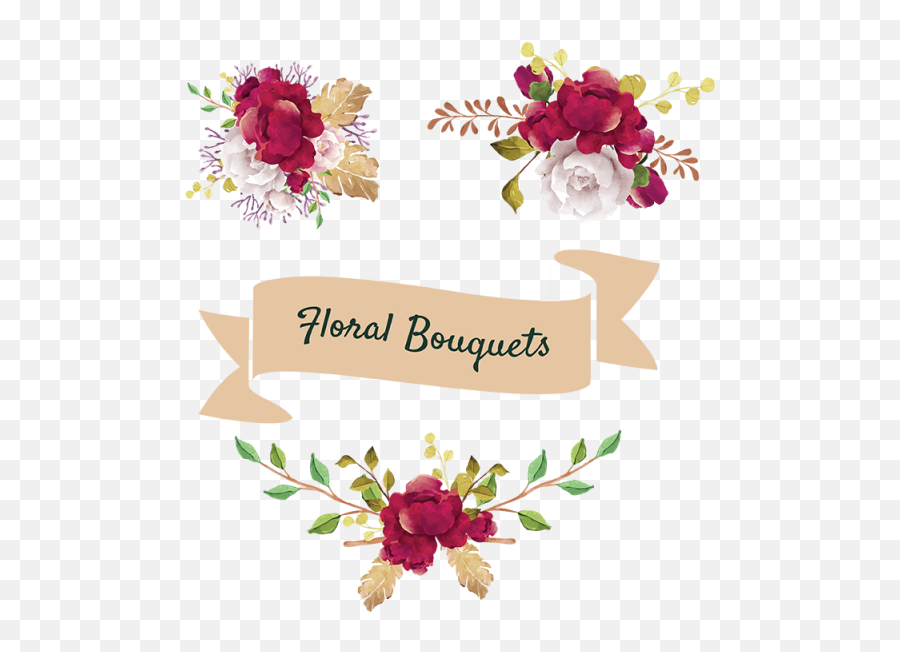 Bouquet Of Flowers Vector Png Clipart - Flores Vintage Png,Flowers Vector Png