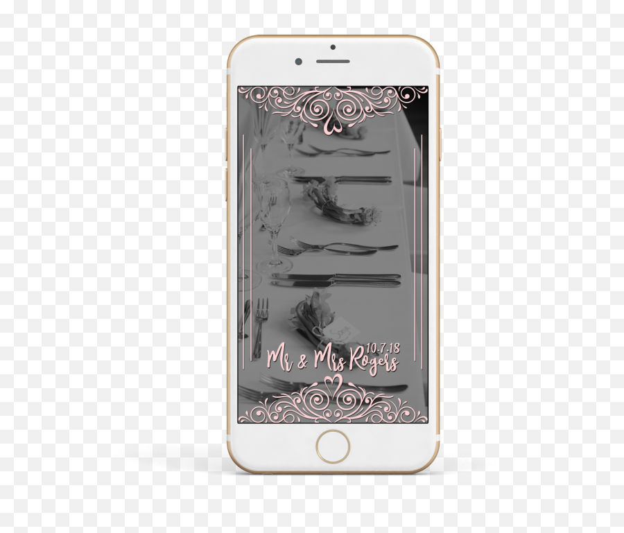 Snapchat Wedding Filter - Pink Floral Heart Borderpng Iphone,Heart Filter Png