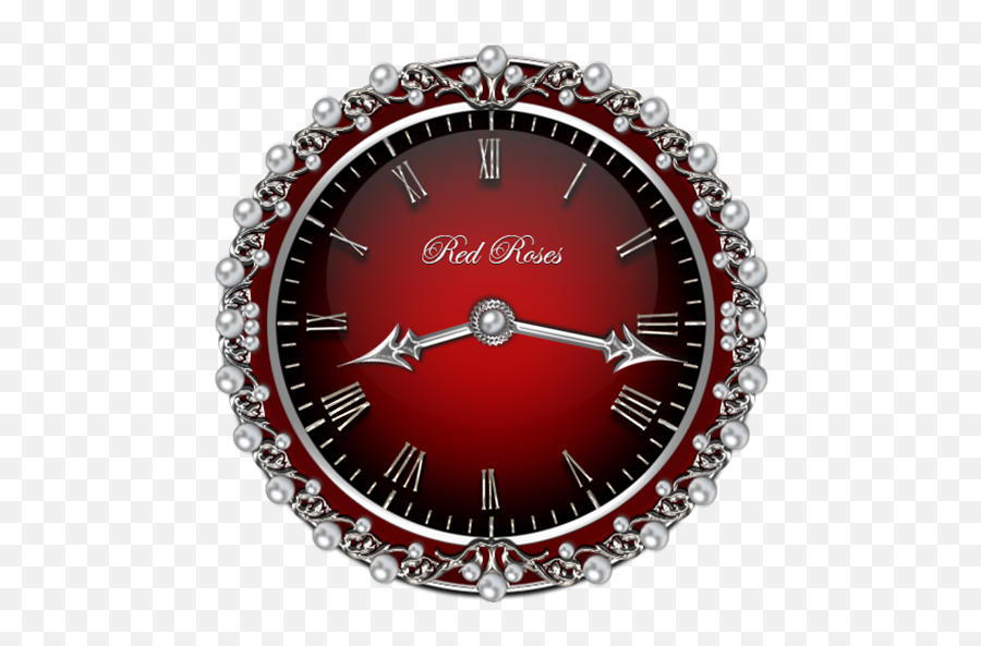 Red Roses Clock Widget - Solid Png,Red Clock Icon