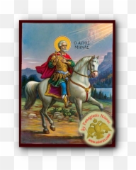 Saint Menas Neoclassical Wooden Icon Icons Of - Byzantine png