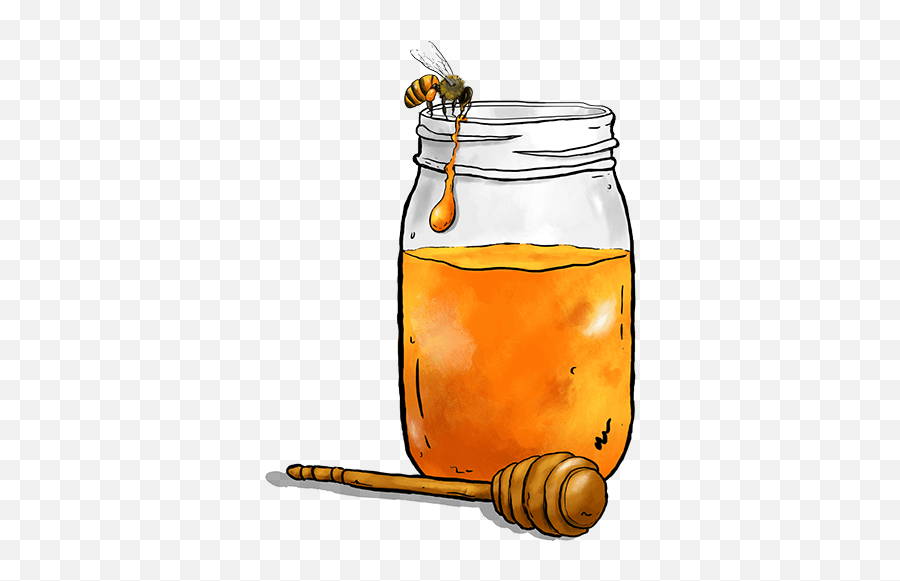 Download Hd Mason Jar Clipart Honey - Mason Jar Of Honey Mason Jar With Honey Clip Art Png,Honey Jar Png