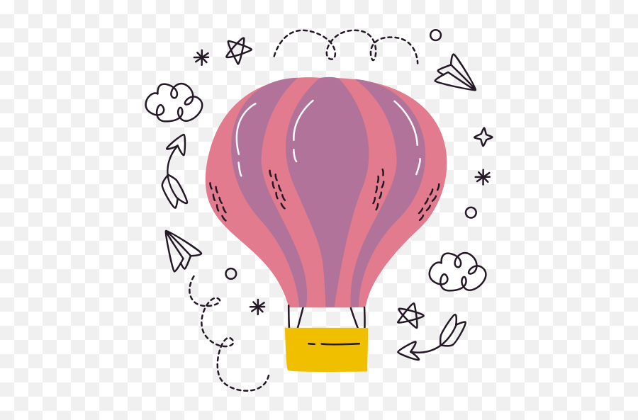 Hot Air Balloon Stickers - Free Transport Stickers Girly Png,Small Air Horn Icon Vector