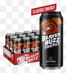 Beaver Buzz - Dam Good Energy Drinks Made with Real Cane Sugar png