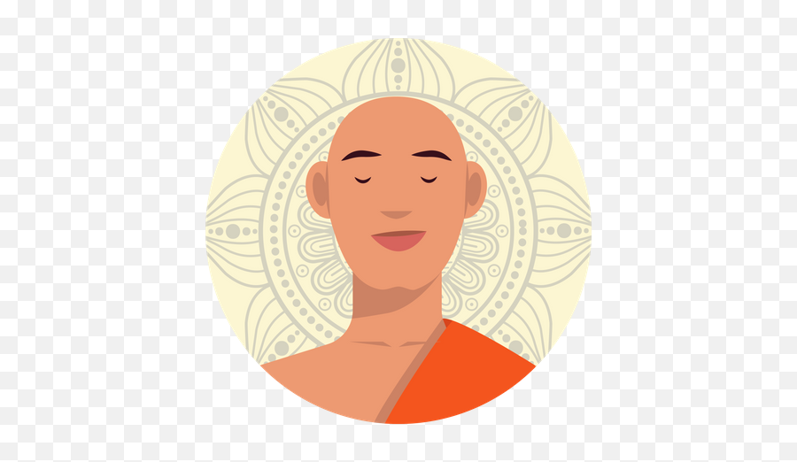 Best Premium Buddhist - Monk Illustration Download In Png Cirlce Frame Png,Monk Icon