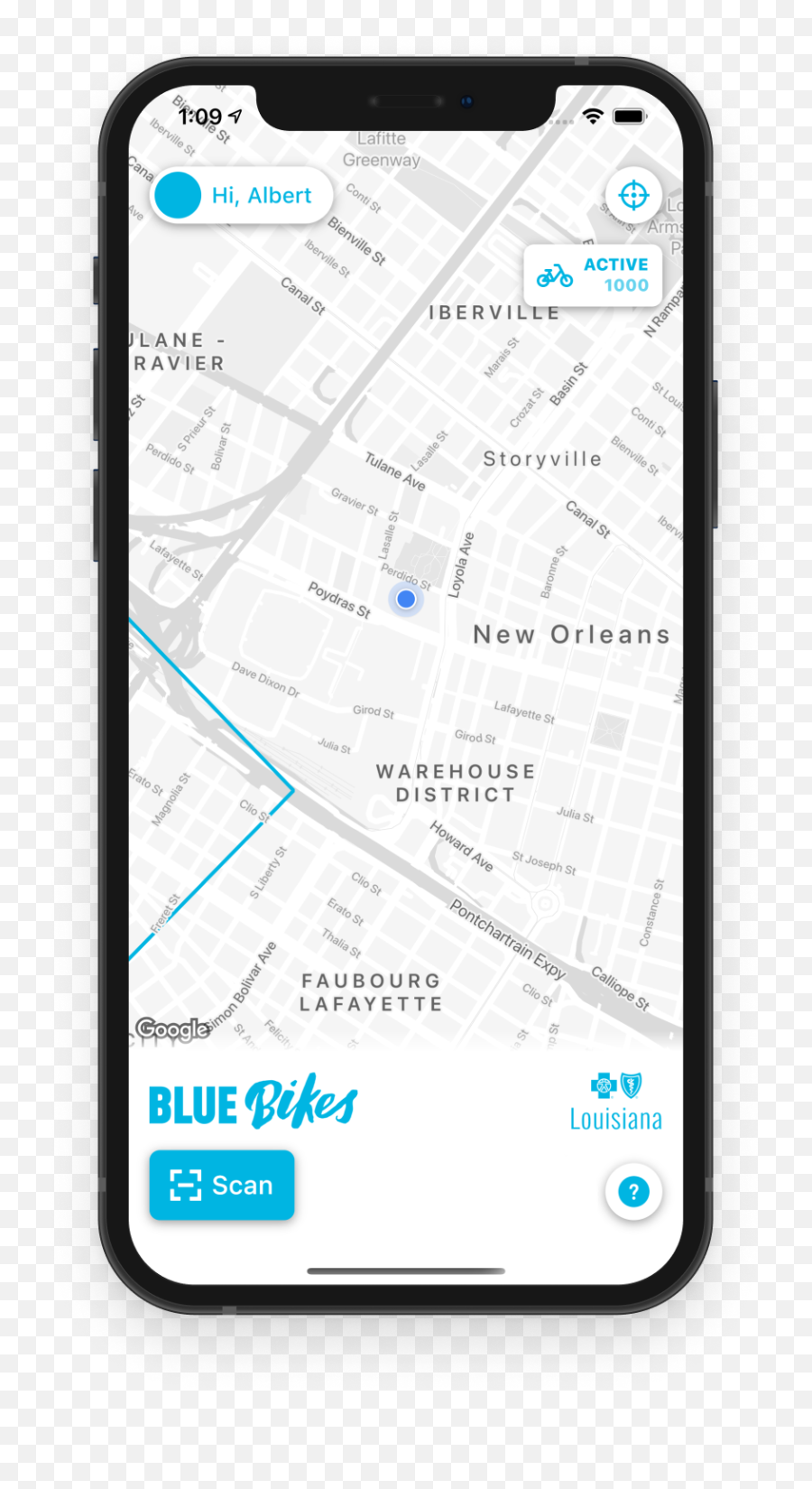 Blue Bikes Nola - New Orleans Bike Share Dot Png,Blue Person Icon On Android