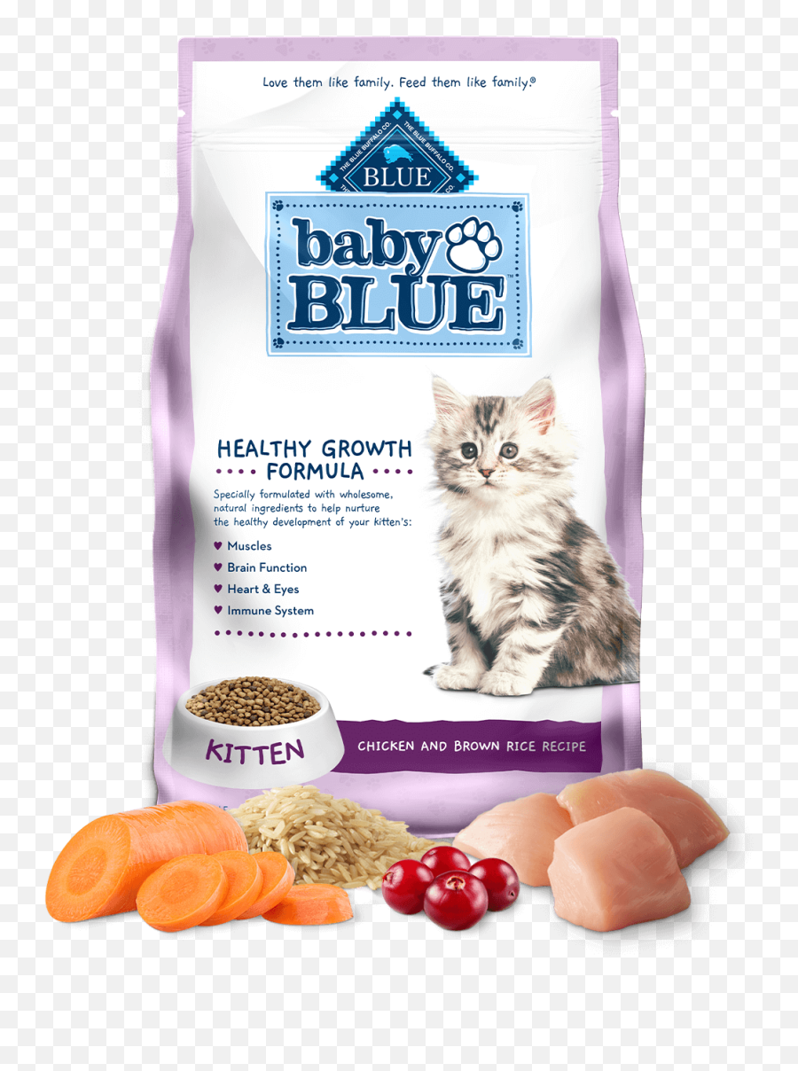 Baby Blue Chicken U0026 Brown Rice Kitten Food Buffalo - Blue Buffalo Kitten Food Png,Plenty Of Fish Blue Heart Icon