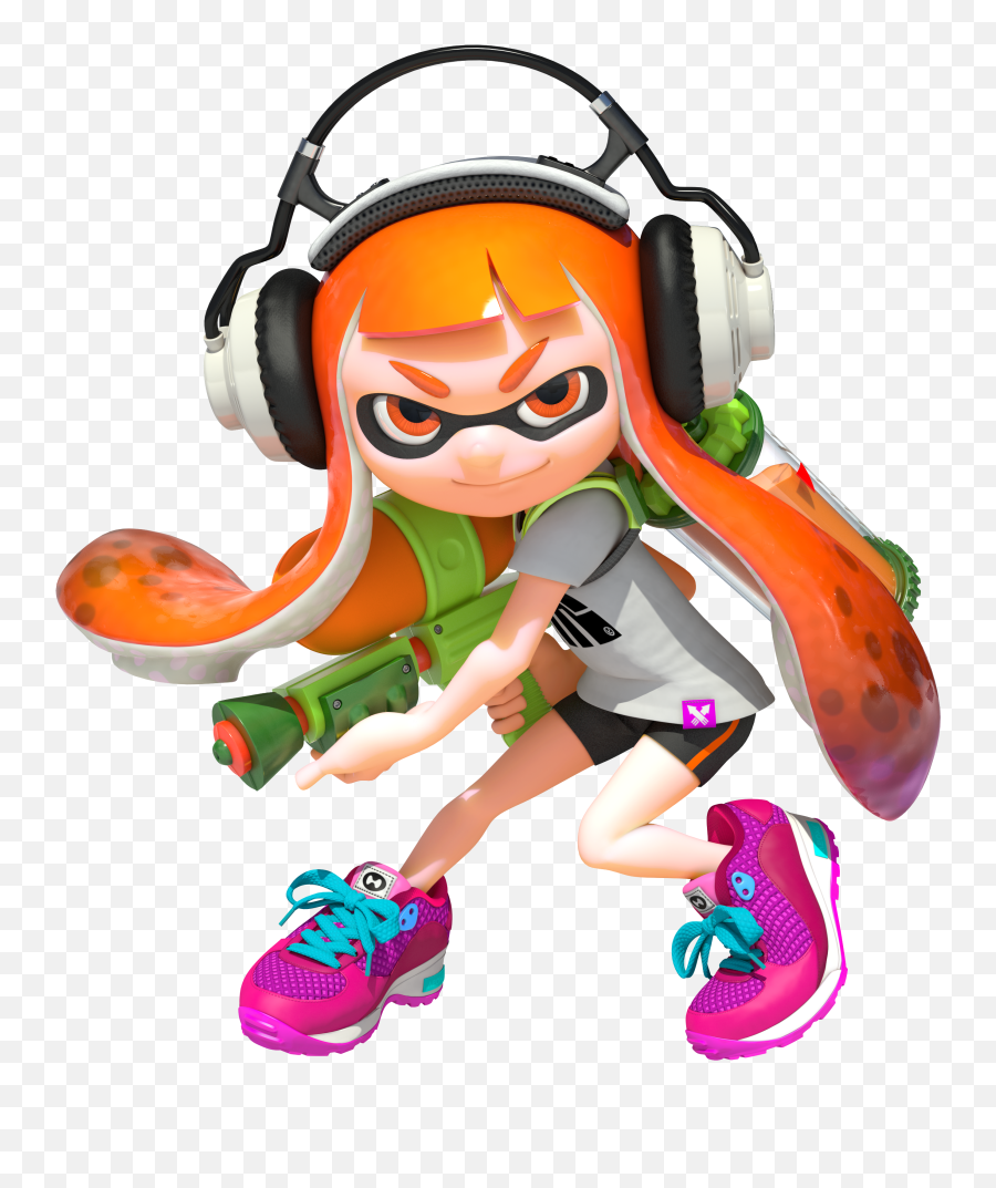 Splatoon Official Render Game Art - Splatoon 2 Inkling Girl Orange Png ...