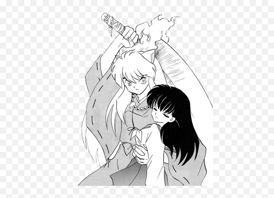 Learning To Accept Inuyasha - Inuyasha Black And White Fight Scenes Png,Inuyasha Png