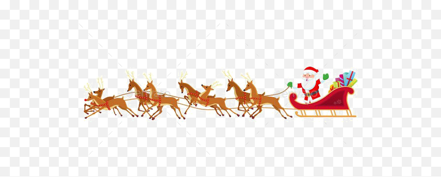 Santa Sleigh Png Download Image - Santas Sleigh With Reindeers,Sleigh Png