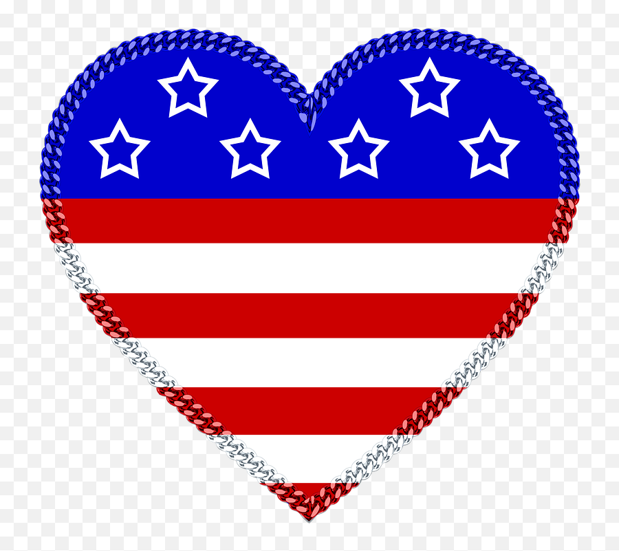 Red White And Blue Heart Clipart - Red White And Blue Stars And Hearts Png,Blue Heart Png