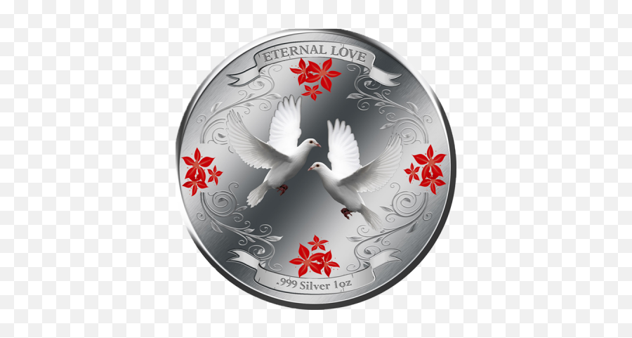 Eternal Love 2011 - White Doves Proof Silver Coin 2 Niue Stock Dove Png,White Doves Png