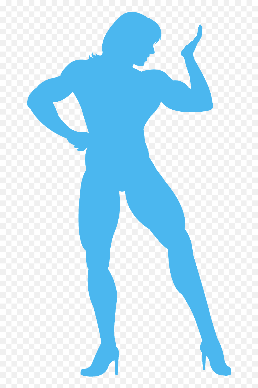 Female Bodybuilder Silhouette - Free Vector Silhouettes Female Bodybuilder Emoji Png,Body Builder Png