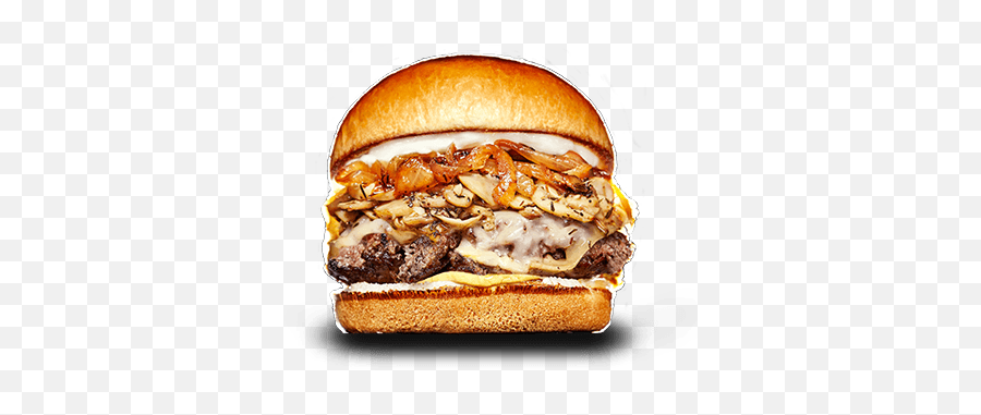 Bulldog Burger - Mushroom Swiss Burger Png,Burger Bun Png