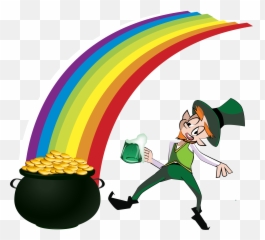 Clip Art Leprechaun Png - Rainbow With Pot Of Gold Clipart,Leprechaun Png
