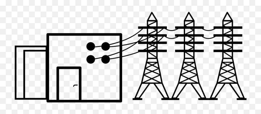 Power Housing With Lines Svg Png - Electric Tower Png,Power Lines Png
