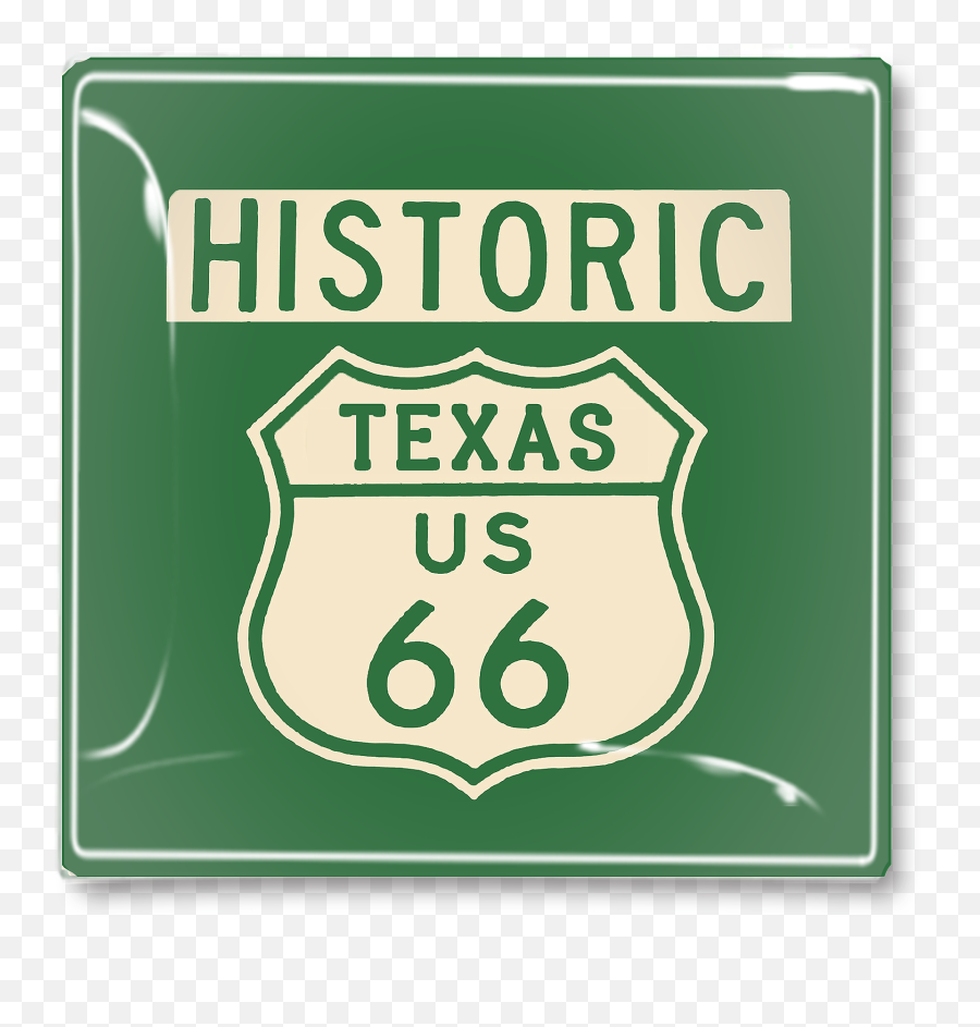 Vintage Texas Route 66 Sign Decoupage Tray - Route 66 Sign Png,Route 66 Logo