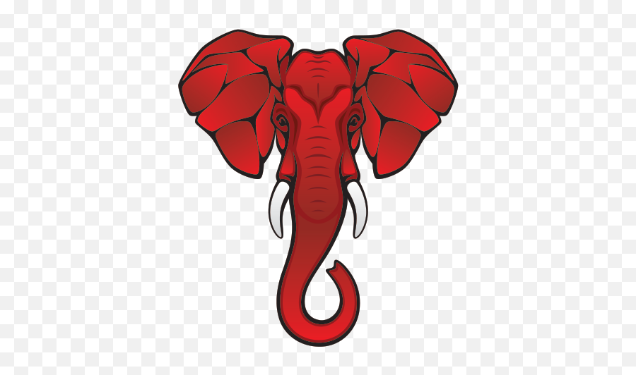 Printed Vinyl Red Elephant Head - Delta Sigma Theta Elephant Head Png,Elephant Head Png