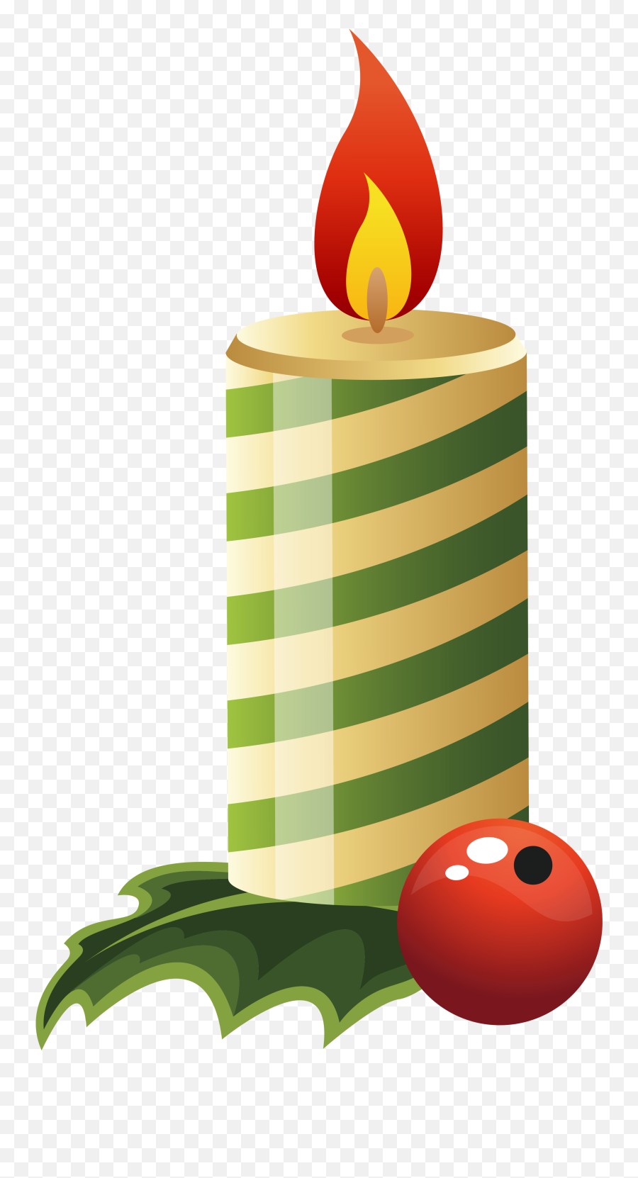 Candle Clipart Png Transparent - Green Christmas Candle Clipart,Christmas Candle Png