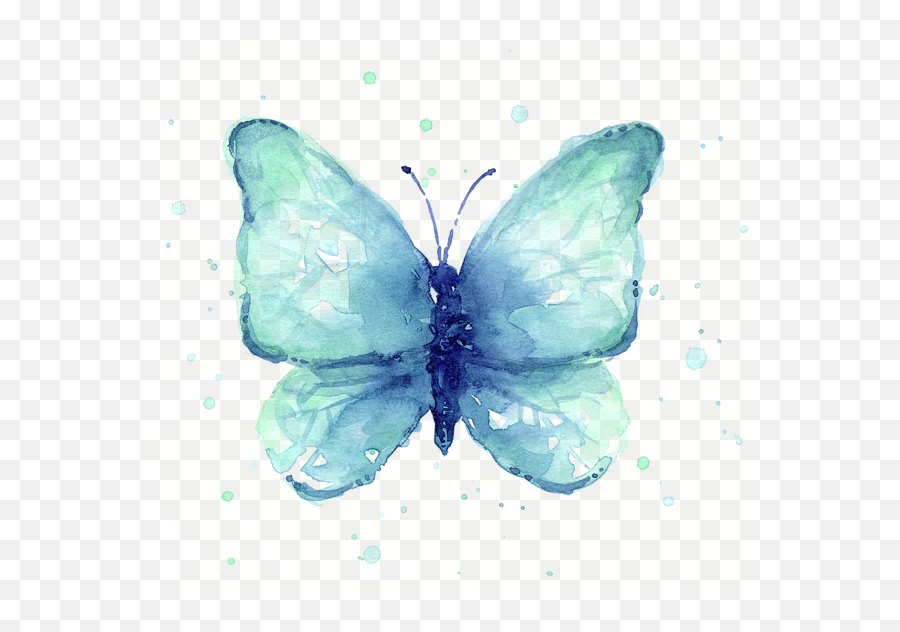 Download Hd Watercolor Butterfly Png - Butterfly Watercolour,Blue Butterflies Png