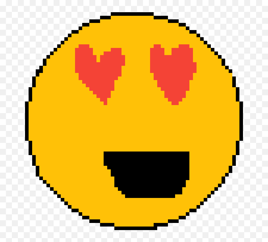 Pixilart - Heart Eye Emoji By Anonymous Pixel Art Circle Png,Heart Eye Emoji Png