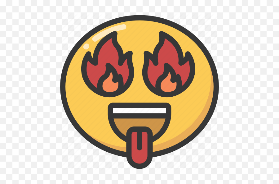 Emoji Emoticon Eyes Fire Flame Hot - Lust Emoji Png,Fire Eyes Png