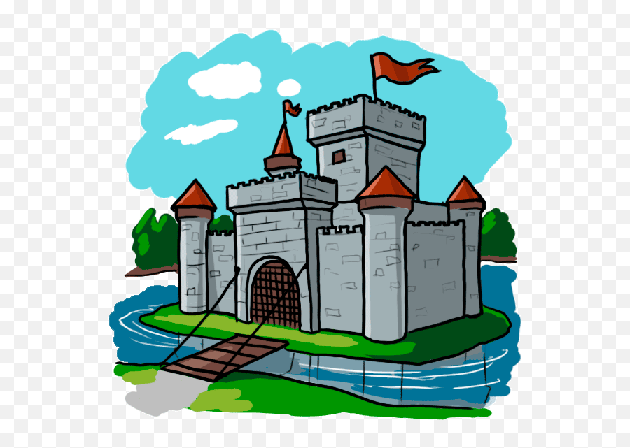 Download Castle Clipart Medieval Time - Cartoon Images Of Medieval Castle Drawing Png,Castle Clipart Png