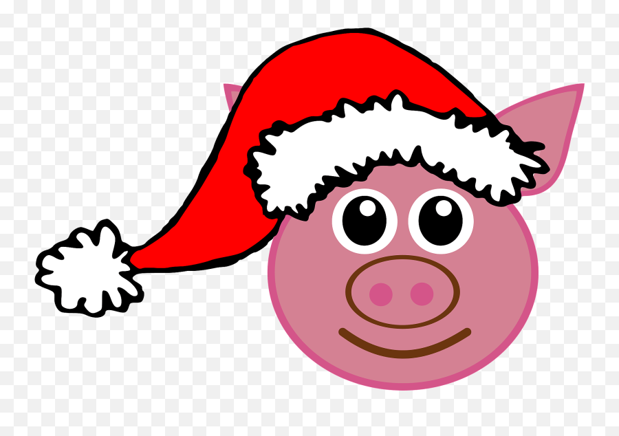 Piggy Face With Santa Hat Clipart Free Download Transparent - Pig With Santa Hat Clipart Png,Santa Hat Transparent