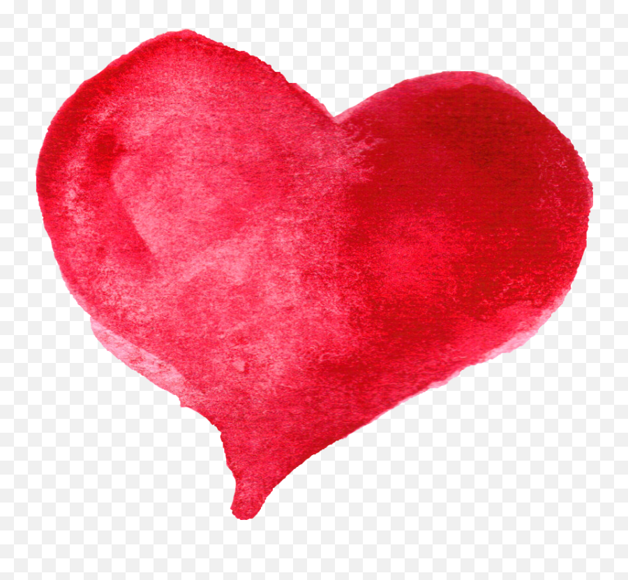 10 Red Watercolor Heart - Heart Water Color Png,Watercolor Heart Png