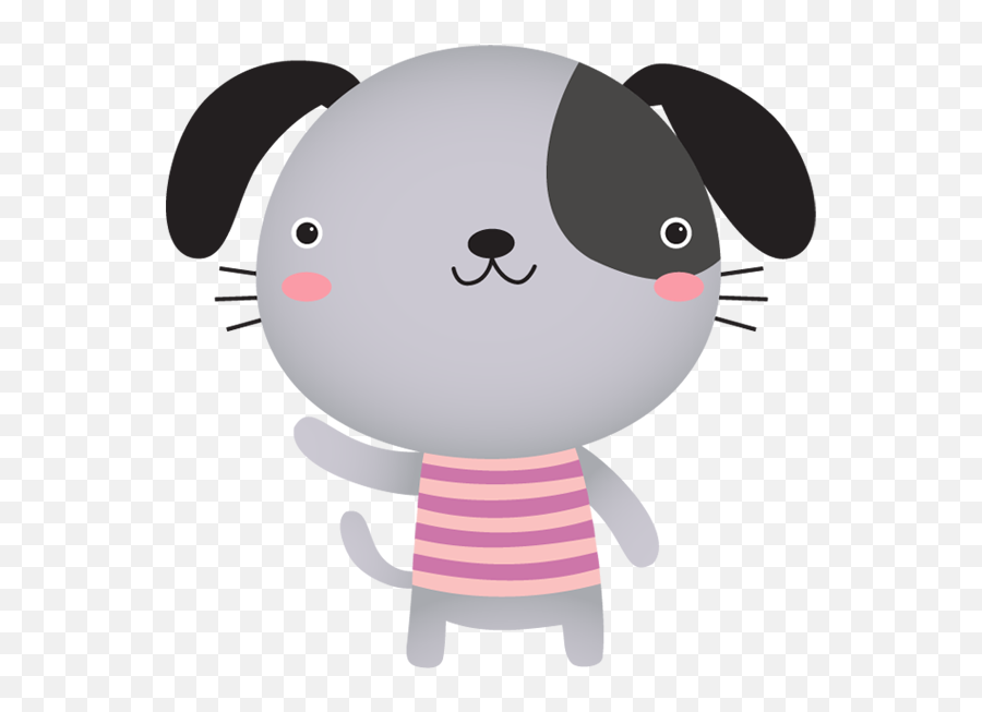 Cute Cartoon Dog Waving And Smiling - Cute Animal Waving Cartoon Png,Cute Cartoon Png