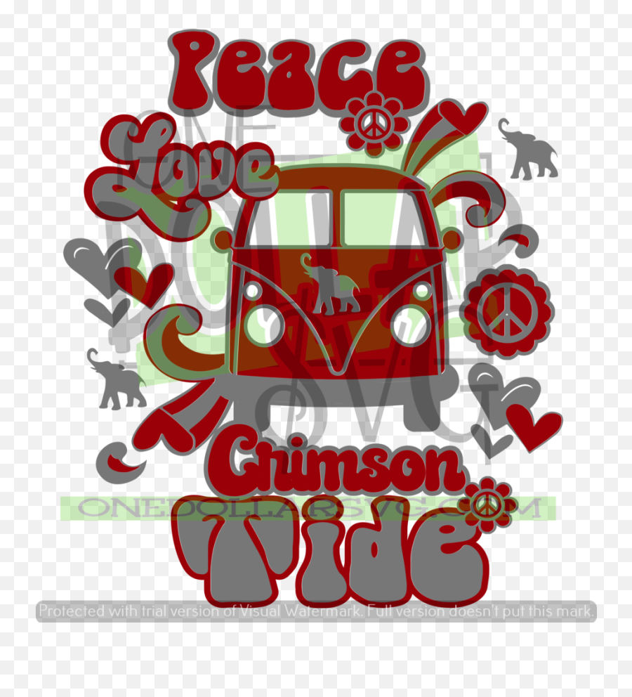 Peace Love Crimson Tide - Language Png,Roll Tide Png