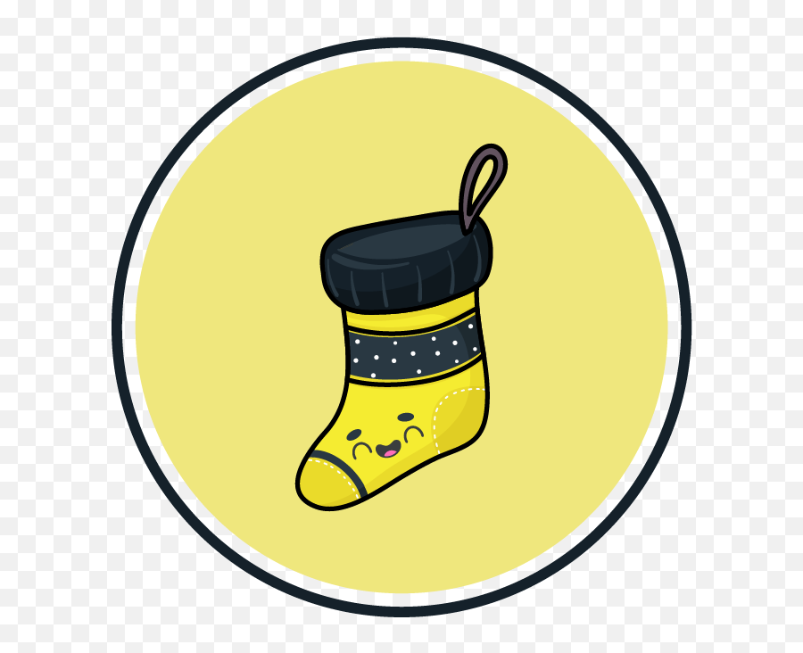 Christmas Icon Socks Yellow Black - Language Png,Christmas Icon