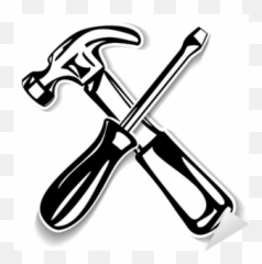 Screwdriver And Hammer Icon Vector Illustration Sticker - Vector Hammer Screwdriver png