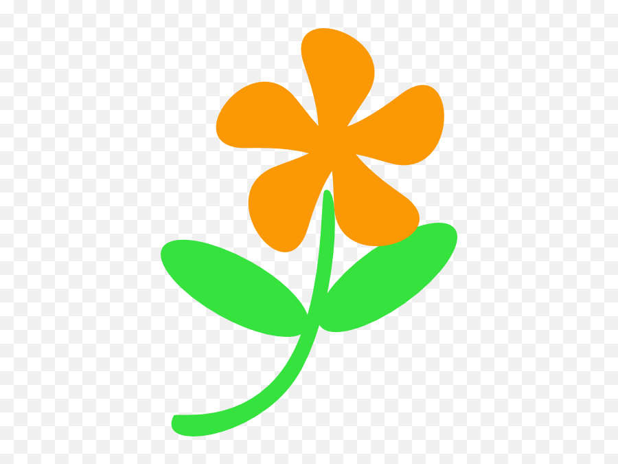 Orange Flower Stem Clip Art - Vector Clip Art Clipart Flower With Stem Png,Flower Stem Png