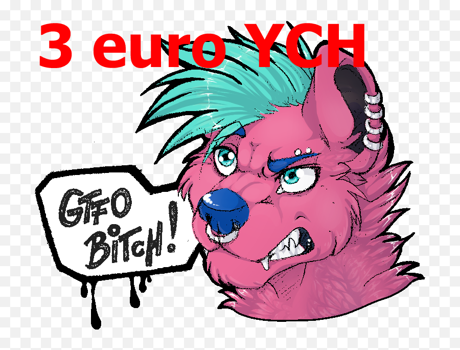 Fu Bitch Icon Ych 313 By Fraya - Didliduych Furry Free Base Drawing Png,Hyena Icon