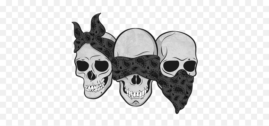 Download Hd Caveiras Mexicanas Tumblr - Png Rock Transparent Hear No Evil See No Evil Speak No Evil Bandana Skulls,Rock Transparent