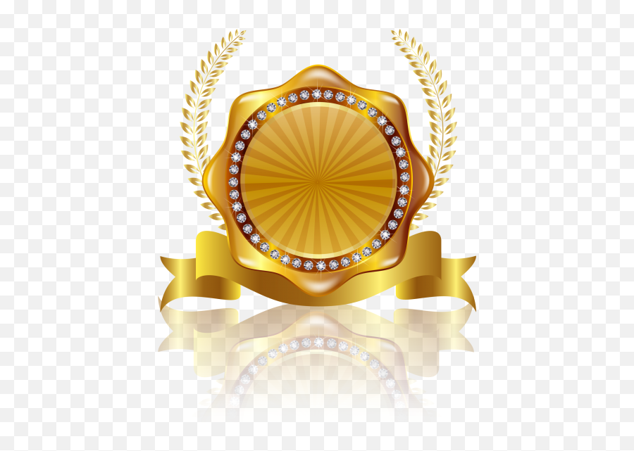 Golden Gold Shield Badge Illustration Free Png Citypng - Gold Ribbon Badge Png,Gold Shield Icon