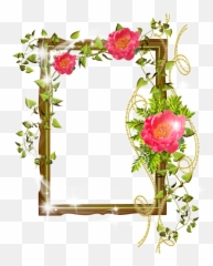 Flower Frame Photoshop Background Png - Photoshop Frame Design Psd,Flower Background Png
