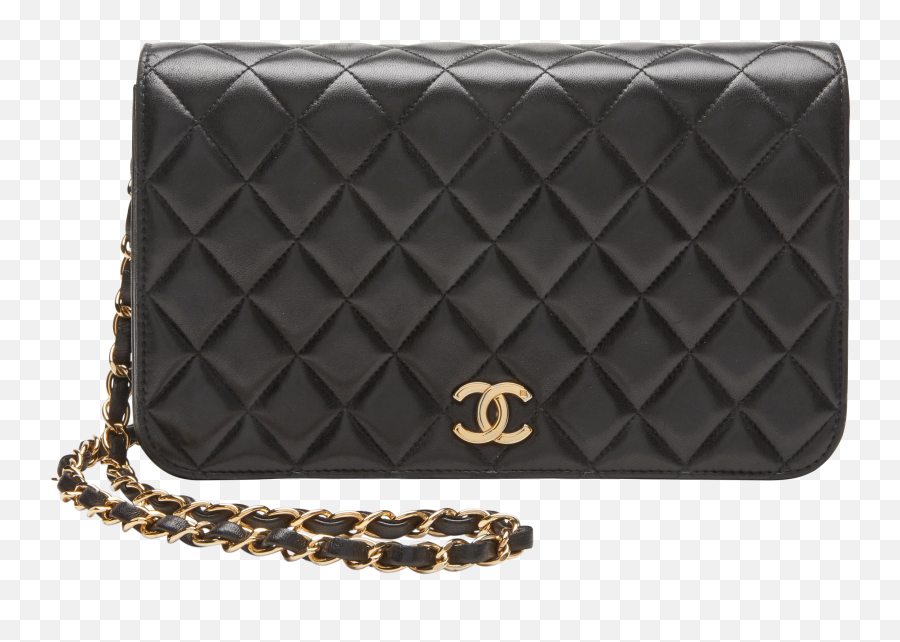 Black Lambskin Push Lock Full Flap Quilted Chain Shoulder Bag - Bolsa Preta Da Chanel Verniz Png,Chanel Icon Bags