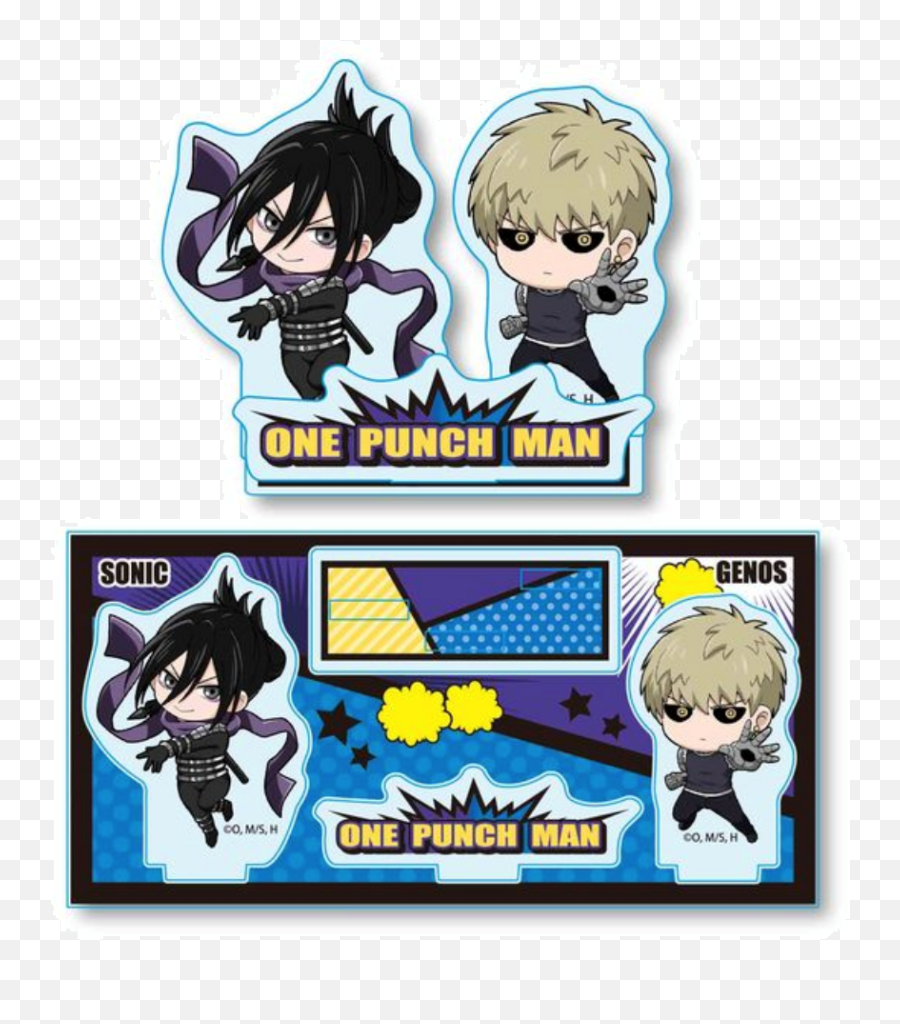 One Punch Man Season 2 Trading Acrylic Stand Genos And Sonic - One Punch Man Acrylic Png,One Punch Man Logo Png