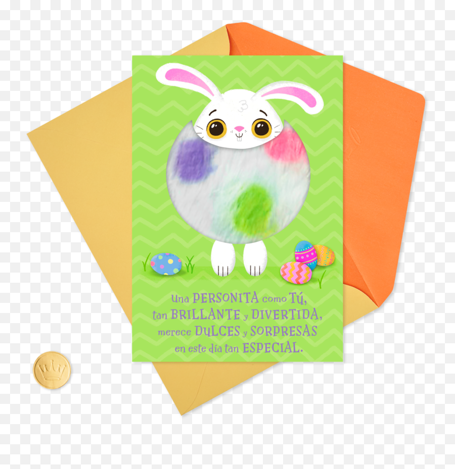 Puffy Fluffy Easter Bunny Spanish - Language Easter Card Art Paper Png,Easter Frame Png