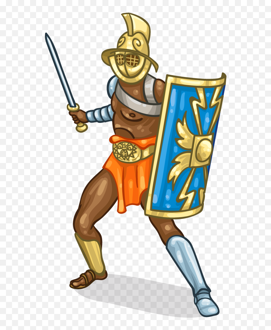 Gladiator Clip Vector Transparent Png - Gladiator Cartoon Png,Gladiator Png