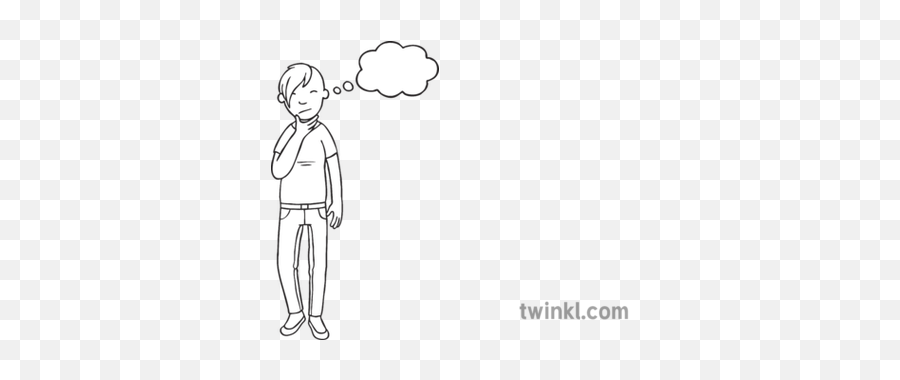 Person Thinking Black And White Illustration - Twinkl Imaginary Animal Black And White Png,Person Thinking Png