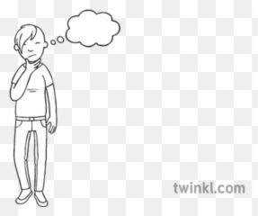 Person Thinking Black And White Illustration - Twinkl Imaginary Animal And png
