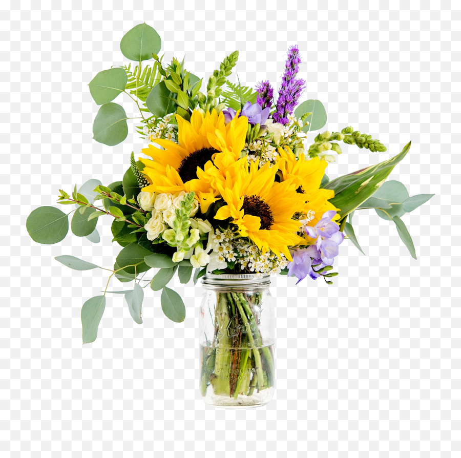 Download This Little Bunch Includes Sunflowers Eucalyptus - Bouquet Png,Sunflowers Transparent